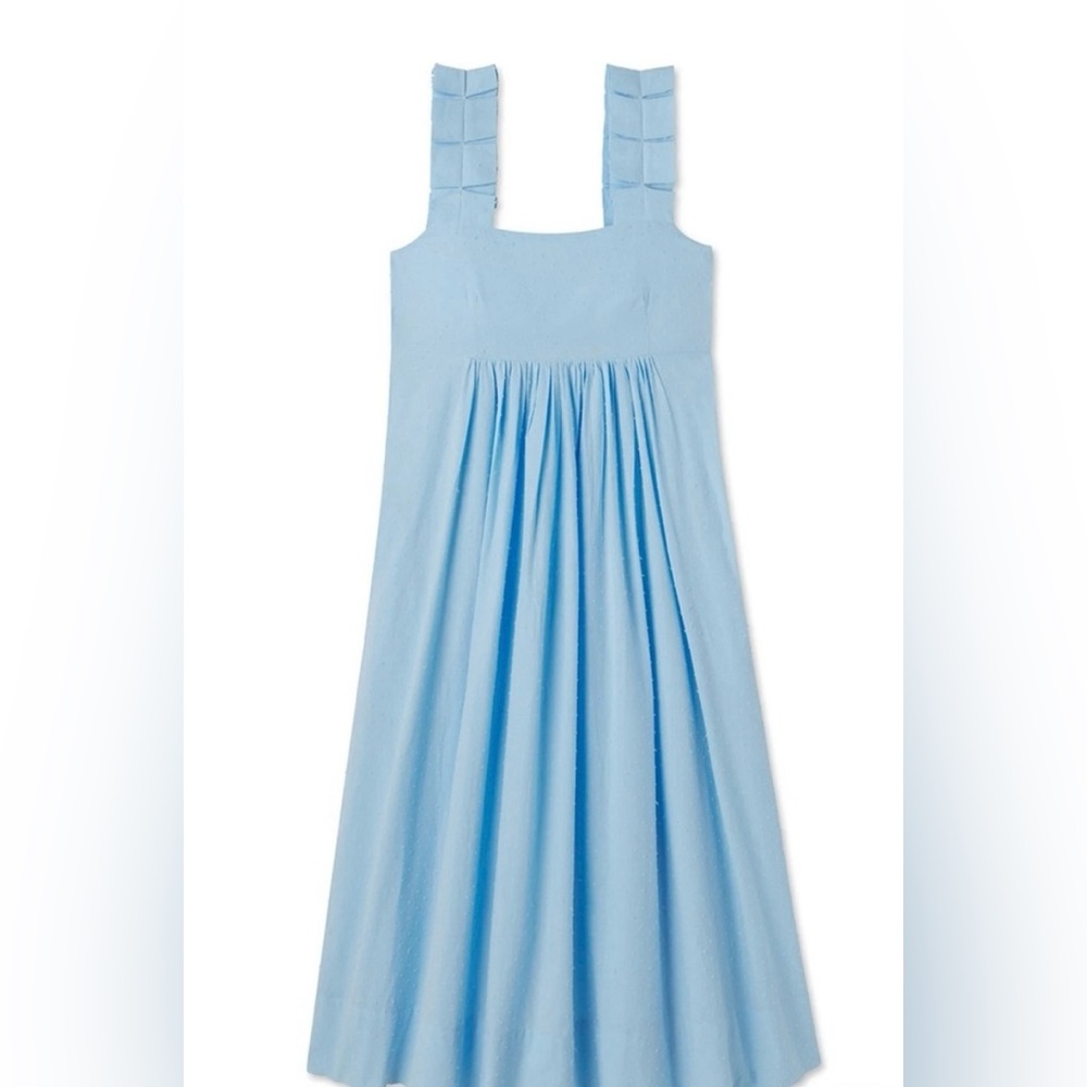 Light Blue Sleeveless Ruffle-Strap Midi Dress - Picture 3 of 5